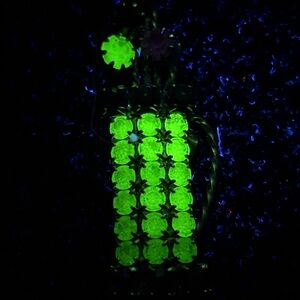 Elegant Gold and Green Golf Bag Brooch glows with black light!!!